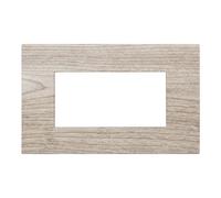 Placca 4 moduli 504 in plastica legno chiaro compatibile anche con Vimar Arké