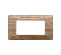 Placca 4 moduli 504 in plastica legno chiaro compatibile anche con Vimar Plana