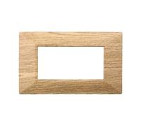 Placca 4 moduli 504 in plastica marrone Piramide compatibile anche con BTicino Axolute
