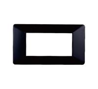 Placca 4 moduli 504 in plastica nera compatibile anche con Vimar Plana