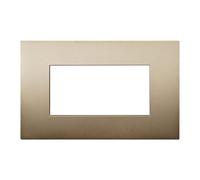 Placca 4 moduli 504 in plastica oro compatibile anche con Vimar Arké
