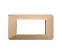 Placca 4 moduli 504 in plastica oro compatibile anche con Vimar Plana