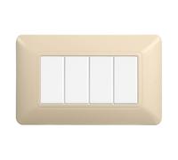 Placca 4 moduli 504 in plastica sabbia compatibile anche con BTicino Matix