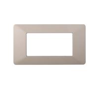 Placca 4 moduli 504 in plastica sabbia compatibile anche con Vimar Plana