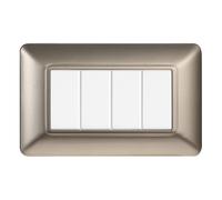 Placca 4 moduli 504 in plastica titanio compatibile anche con BTicino Matix