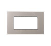 ETTROIT Placca In Vetro Serie Moon 4P Colore Silver Compatibile Con Bticino