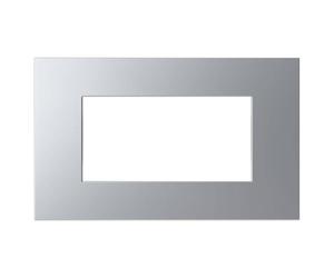 Placca 4 Moduli Abb Zenit Z2474.1 PL Policarbonato Argento Z0400PL