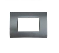 Placca 4 posti Living light grigio compatibile