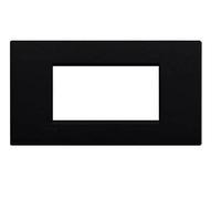TOT ELECTRIC Placche Compatibili con Bticino LIVING LIGHT placca 3 4 7 moduli vari colori per supporti LN4703 e N4703 (4 posti, T02 - nero opaco)