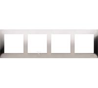 Placca 4 posti metallo Inox-IP20/IP44 Simon54 DR4/61