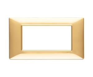 PLACCA 4M ORO LUCIDO VIMAR PLANA 4 MODULI 14654.24 oro lucido
