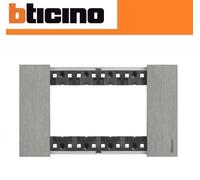 Placca Bticino Living Now 4 Moduli colore Acciaio KA4804ZG