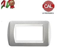 PLACCA 4P ARGENTO METALLO COMPATIBILE LIVING LIGHT 623/4B