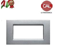 PLACCA 4P ARGENTO METALLO COMPATIBILE VIMAR IDEA 2023/4