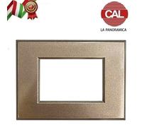 PLACCA 4P ARGENTO METALLO COMPATIBILE VIMAR PLANA PLA109/4