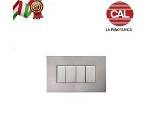PLACCA 4P ARGENTO SILVER COMPATIBILE MATIX UNI306/4
