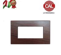 PLACCA 4P LEGNO NOCE NAZIONALE COMPATIBILE MATIX UNI300/4