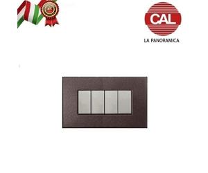 PLACCA 4P MARRONE ELEGANCE COMPATIBILE MATIX UNI308/4