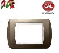PLACCA 4P MARRONE METALLO COMPATIBILE LIVING LIGHT 622/4B