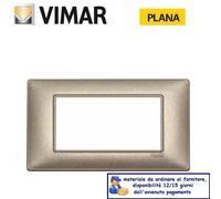 PLACCA 4P METALLO VIMAR PLANA BRONZO METALLIZZATO 14654.70