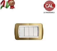 PLACCA 4P ORO OPACO METALLO serie LIVING LIGHT BTICINO 628/4B