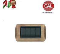 PLACCA 4P OTTONE BRONZO COMPATIBILE LIVING INTERNATIONAL 642/4
