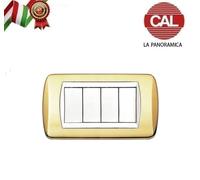 PLACCA 4P OTTONE LUCIDO serie LIVING LIGHT BTICINO