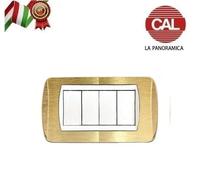 PLACCA 4P OTTONE SATINATO serie LIVING LIGHT BTICINO