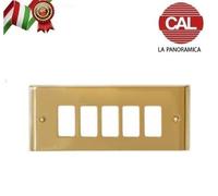 PLACCA 5P OTTONE LUCIDO CON BORDI serie MAGIC 7005