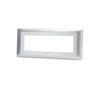 Placca 6 moduli 506 in plastica argento compatibile anche con BTicino Matix