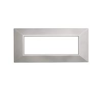 Placca 6 moduli 506 in plastica argento Piramide compatibile anche con BTicino Axolute