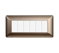Placca 6 moduli 506 in plastica bronzo compatibile anche con BTicino Matix
