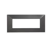 Placca 6 moduli 506 in plastica grigia Piramide compatibile anche con BTicino Axolute