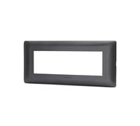 Placca 6 moduli 506 in plastica grigio scuro compatibile anche con BTicino Matix