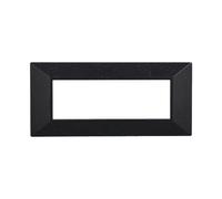 Placca 6 moduli 506 in plastica nera brillante Piramide compatibile anche con BTicino Axolute