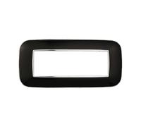 Placca 6 moduli 506 in plastica nera Orbis compatibile anche con BTicino Axolute