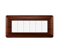 Placca 6 moduli 506 in plastica radica compatibile anche con BTicino Matix