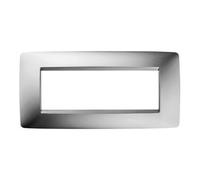 Placca 6 Posti One in Tecnopolimero Metallizzato Chorus Cromo - GEW GW16106MC