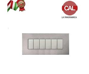 PLACCA 6P ARGENTO SILVER COMPATIBILE AXOLUTE UNI406/6