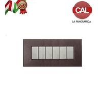 PLACCA 6P MARRONE ELEGANCE COMPATIBILE AXOLUTE UNI408/6