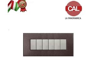 PLACCA 6P MARRONE ELEGANCE COMPATIBILE MATIX UNI308/6