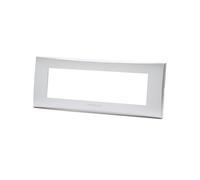 Placca 7 moduli 506 in plastica argento compatibile anche con Vimar Plana