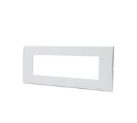 Placca 7 moduli 506 in plastica bianca compatibile anche con BTicino Livinglight