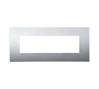 Placca 7 moduli 507 in plastica argento compatibile anche con Vimar Arké