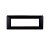 Placca 7 moduli 507 in plastica nero compatibile anche con Vimar Plana