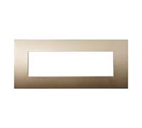 Placca 7 moduli 507 in plastica oro compatibile anche con Vimar Arké