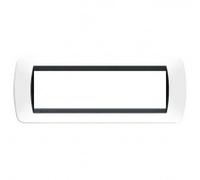 Placca 7 posti Bianco Scuro Bticino Living L4807PB
