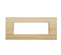PLACCA 7 POSTI LEGNO CHIARO ABETE COMPATIBILE BTICINO LIVING LIGHT