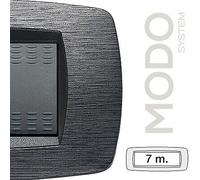 Placca 7 posti satinato grigio Master Modo 39TC517