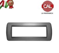 PLACCA 7P GRIGIO ARDESIA METALLO COMPATIBILE LIVING INTERNATIONAL 683/7